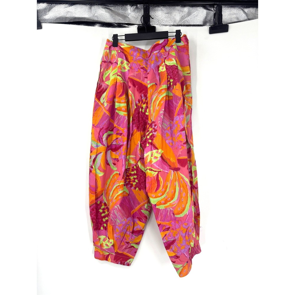 Farm Rio Patterned Tropical Wide Leg High Rise Summer Colorful Pant - Picture 3 of 5